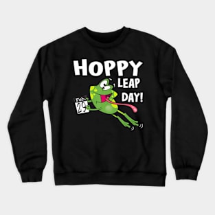 Funny Frog Hoppy Leap Day February 29 Leap Year Birthday Crewneck Sweatshirt